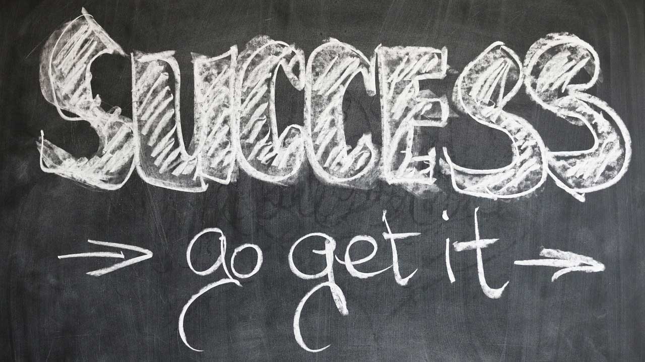 chalkboard with words, Success - go get it